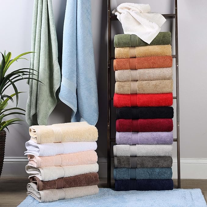 Superior Egyptian Cotton 10-Piece Face Towel Set , Small Towels For Facial, Spa, Quick Dry, Absorbent Towels, Bathroom Accessories, Guest Bath, Home Essentials, Washcloth, Airbnb, Light Blue