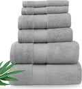 Ultra Soft & Plush Viscose from Bamboo Bath Towels - 700 GSM Luxury Bath Towels - 6 Piece Set - Super Absorbent & Quick Drying (Pewter Grey)