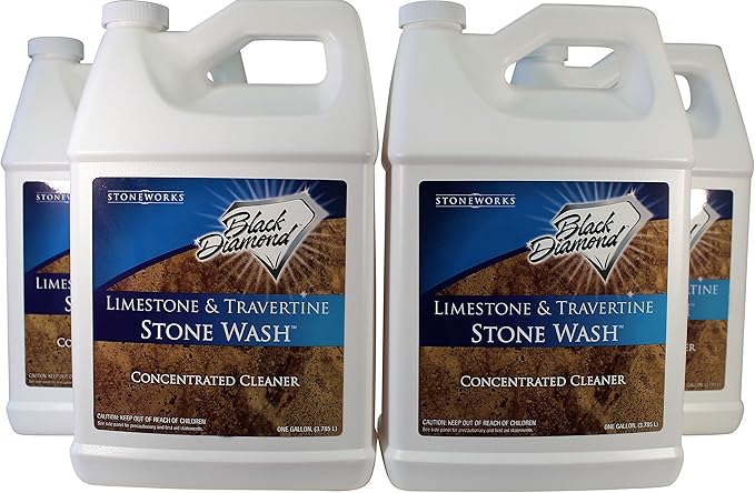 Black Diamond Stoneworks Limestone and Travertine Floor Cleaner: Natural Stone, Marble, Slate, honed or tumbled. 4-Gallon concentrate Ph Neutral