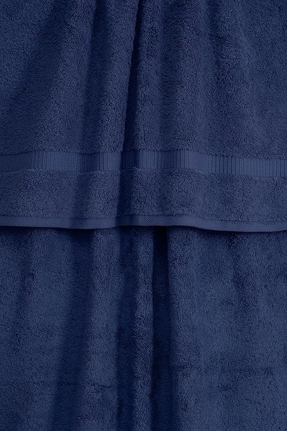 SALBAKOS 100% Turkish Cotton Extra Large Bath Sheet Set of 2 35x70 inch | Heirloom Quality | Hotel & Spa Collection | Soft, Absorbent Oversize Bath Towels | Made in Turkey (Navy, 2 Bath Sheets)