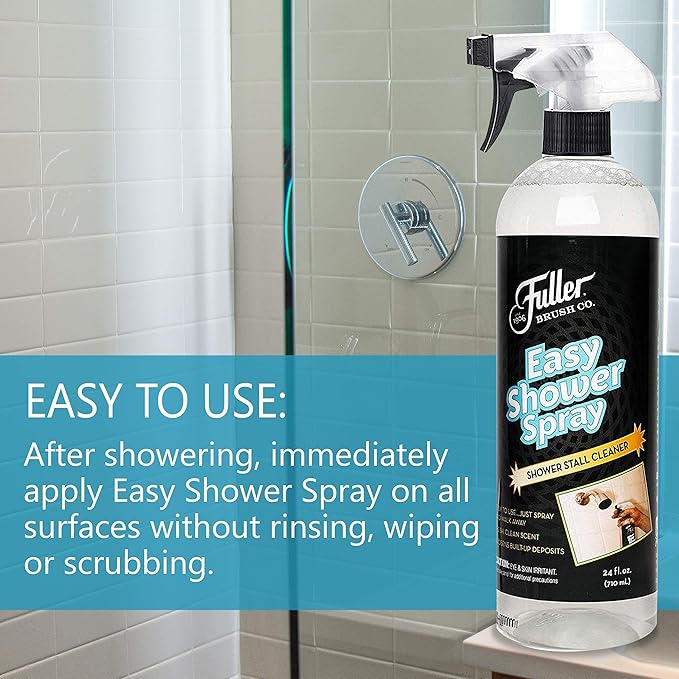 Fuller Brush Easy Shower Spray - No Scrub Shower Cleaner - Multi Surface Formula Keeps Surfaces Clean From Dirt, Soap Scum and Hard Water Stain Build Up Perfect for Shower Floors Walls (Pack of 6)