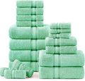 LANE LINEN 18Piece Bathroom Towels – Luxurious 100% Cotton, Zero Twist, Includes 6 Bath, 6 Hand & 6 Washcloths, Quick-Dry, Lightweight, Everyday Essential, Machine Washable – Aqua Sky