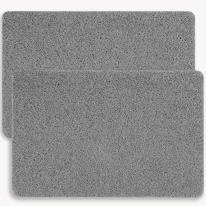 Non-Slip Bathtub Mat, 2 Pack Anti Slip Shower Mat, Fast Drying Bathtub Mats, Foot Scrubber Mat, Anti Slip Mat for Tub, Floor, Bathroom, Kitchen, Home, Hotel (Grey 24"×16"+24"×16")