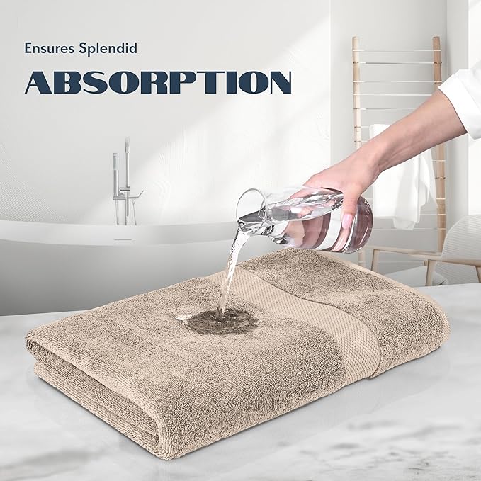 White Classic Luxury Soft Bath Sheet Towels - 650 GSM Cotton Luxury Bath Towels Extra Large 35x70 | Highly Absorbent and Quick Dry | Hotel Collection Extra Large Bath Towels Oversized, Taupe, 2 Pack