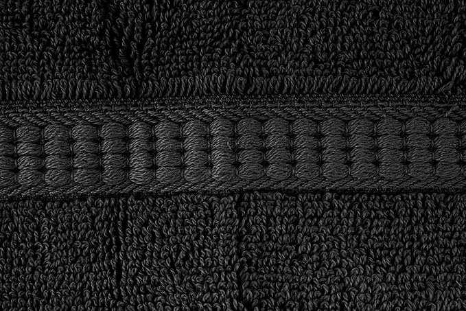 Utopia Towels 12 Pack Premium Wash Cloths Set, 12 by 12 Inches, 100% Cotton Ring Spun, Highly Absorbent and Soft Feel Essential Washcloths for Bathroom, Spa, Gym, and Face, Black