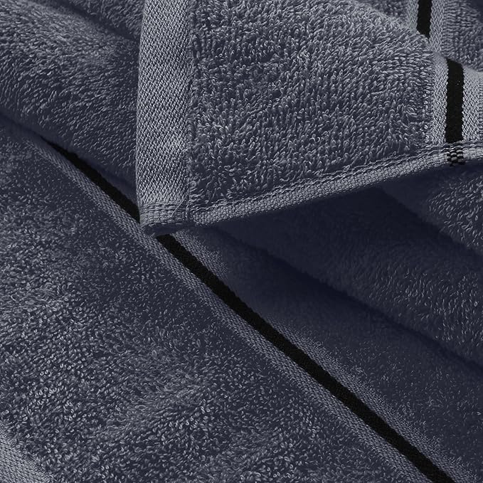 MyOwn Ultra Soft 4 Pack Oversized Bath Towel Set 27x54 inches, 100% Cotton Bath Towels, Highly Absorbant Compact Quickdry & Lightweight Towel, Ideal for Gym Travel Camp Pool - Charcoal Grey