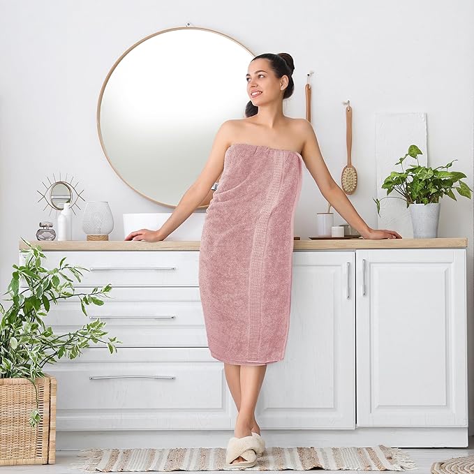 Utopia Towels Luxurious Jumbo Bath Sheet 2 Piece, 600 GSM, 35 by 70 Inches, 100% Ring Spun Cotton, Highly Absorbent and Quick Dry Extra Large Bath Towel, Super Soft Towel, Dusty Pink