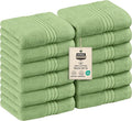 Utopia Towels 12 Pack Premium Wash Cloths Set, 12 by 12 Inches, 100% Cotton Ring Spun, Highly Absorbent and Soft Feel Washcloths for Bathroom, Spa, Gym, and Face, Sage Green