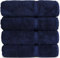 Chakir Turkish Linens 100% Cotton Premium Turkish Towels for Bathroom | 27'' x 54'' (4-Piece Bath Towels - Navy Blue)