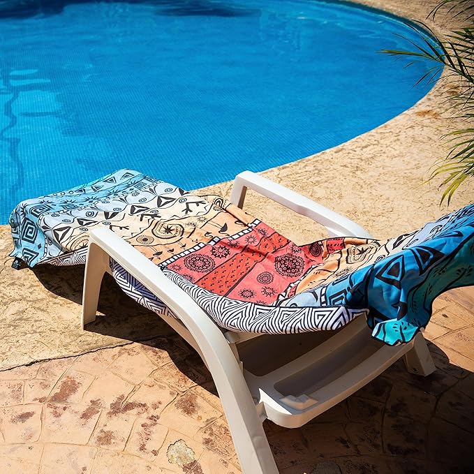 Quick Dry Towel Extra Large 78x35 Inch - Microfiber Beach Towel - Perfect for Beach, Travel, Swimming, Pool, Yoga, Hiking, Camping - Lightweight, Fast Drying, Compact for Adults (The Wild)