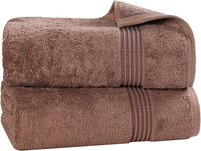 Superior Egyptian Cotton 2-Piece Bath Sheet Towel Set, Oversized Body Towels For Adults And Kids, Large Towel For Bath, Shower, Guest Bathroom, Spa, Gym, Resort, Essentials, Airbnb, Mocha