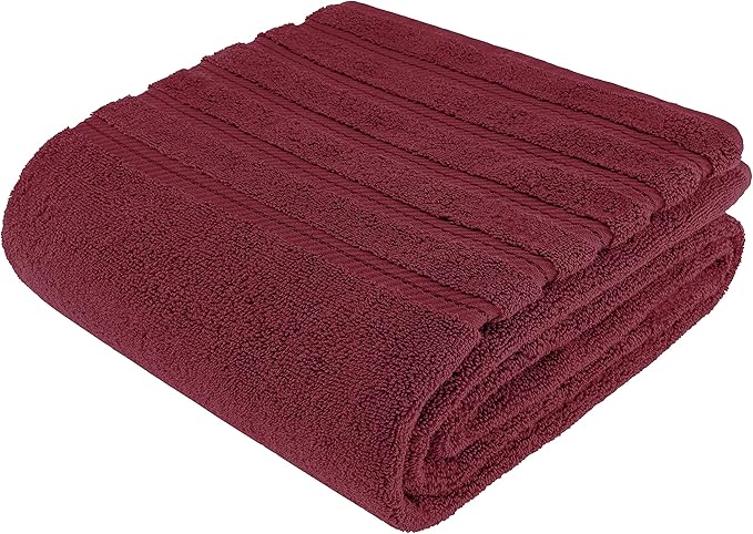 American Soft Linen 35x70 Jumbo Large Bath Towels, 600 GSM 100% Cotton Turkish Bath Sheet, Oversized Luxury Bath Towels for Bathroom Beach and Pool, Bordeaux