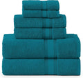 LANE LINEN Luxury 6-Piece Bath Towel Set - 100% Cotton, Quick-Dry, Super Absorbent, Zero Twist - Includes 2 Bath Towels, 2 Hand Towels, 2 Washcloths - Sea Port