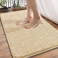OLANLY Bathroom Rugs 34x21, Extra Soft Absorbent Chenille Bath Rugs, Rubber Backing Quick Dry, Machine Washable Bath Mats for Bathroom Floor, Tub and Shower, Home Decor Accessories, Beige