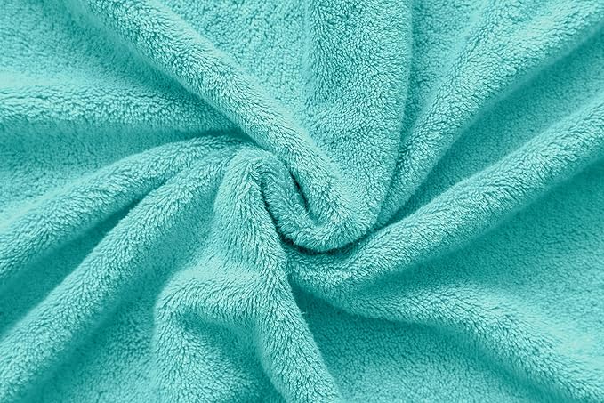 American Veteran Towel 100% Cotton Turkish 6 Piece Towel Set, Luxury Bath Towels Set of 6 for Bathroom Essentials, 2 Bath Towels 2 Hand Towels 2 Washcloths, Turquoise Blue
