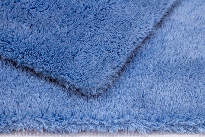Autofiber Korean Plush Premium Edgeless Microfiber Detailing Towels - Pack of 4, Blue (16 inch x 16 inch)
