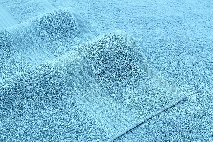 American Veteran Towel, Hand Towels for Bathroom Set of 4, 100% Cotton Turkish Hand Towel Sets, Soft Hand Face Towels, Sky Blue Hand Towels