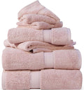 Superior Egyptian Cotton Pile 6 Piece Towel Set, Includes 2 Bath, 2 Hand, 2 Face Towels/Washcloths, Ultra Soft Luxury Towels, Thick Plush Essentials, Guest Bath, Spa, Hotel Bathroom, Tea Rose