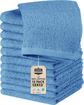 Utopia Towels 12 Pack Cotton Washcloths Set - 100% Ring Spun Cotton, Premium Quality Flannel Face Cloths, Highly Absorbent and Soft Feel Fingertip Towels (Electric Blue)