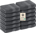 Utopia Towels 12 Pack Premium Wash Cloths Set, 12 by 12 Inches, 100% Cotton Ring Spun, Highly Absorbent and Soft Feel Washcloths for Bathroom, Spa, Gym, and Face, Grey