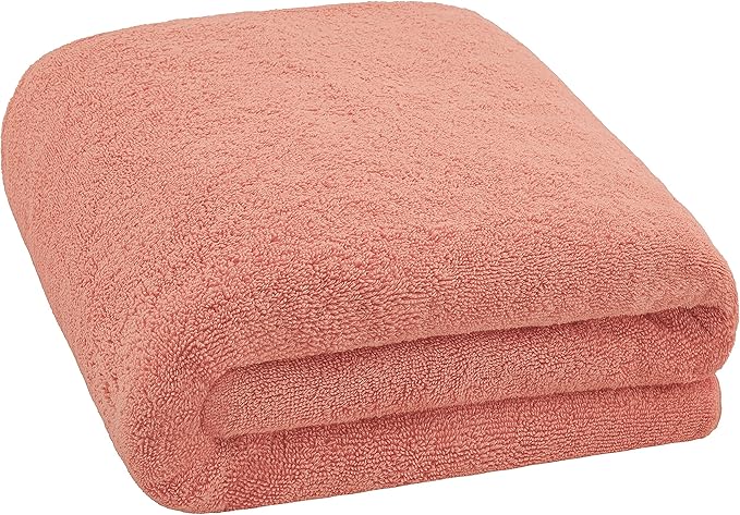 Cotton Paradise 100% Cotton 40x80 Oversized Bath Sheet, Extra Large Turkish Bath Towels for Bathroom, Coral Bathsheet
