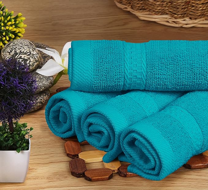 Utopia Towels 8 Piece Luxury Towel Set – Majestic Plush, Super Absorbent & Quicker-to-Dry, Thick 100% Ring Spun Cotton Towels for Bathroom, Spa & Hotel – 2 Bath, 2 Hand, 4 Washcloths,Teal