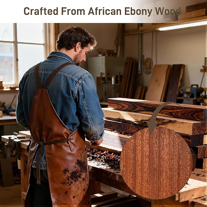 Solid African Ebony Wood Tray Set, 2-Pc Handmade, 9"x5.1" & 8.5"x4.5", for Bathroom Counter Organization, Vanity Tray, and Charcuterie Board, to Neatly Hold Candles, Perfume, and Jewelry