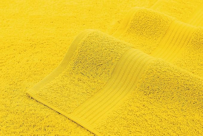 American Veteran Towel, 100% Cotton Turkish 6 Piece Towel Set, Luxury Towels Set of 6 for Bathroom Essentials, 2 Bath Towels 2 Hand Towels 2 Washcloths, Yellow