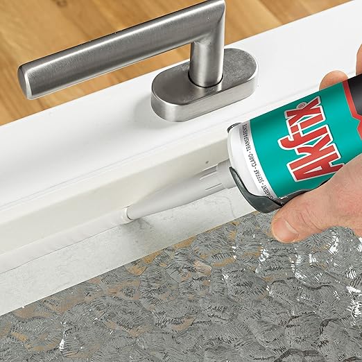 Akfix 100E RTV Clear Silicone Caulk (48x10.1 fl.oz.) - 100% Waterproof Silicone Sealant for Kitchen and Bathroom, Shower, Toilet, Sink, Window and Door, No Yellowing | Clear, 48 Pack