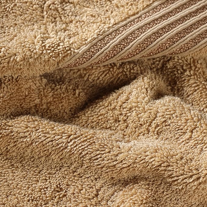 Superior Egyptian Cotton 6-Piece Towel Set, Bathroom Essentials, Towels For Bathroom, Apartment, Airbnb, Guest Bath, Face, Hand, Bath Towels, Washcloths, Absorbent, Fast Drying, Toast