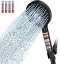 SR SUN RISE Filtered Shower Head with Handheld High Pressure 9 Spray Mode Showerhead Detachable Shower Head Water Softener Filters Beads for Hard Water Remove Chlorine 4 Filters Matte Black