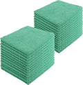 Microfiber Cleaning Cloths,24 Pack, 16"x16", All-Purpose, Softer, Highly Absorbent, Lint-Free, Reusable, Washable Pro Towels, Green, for House, Kitchen, Bathroom, Car, Office