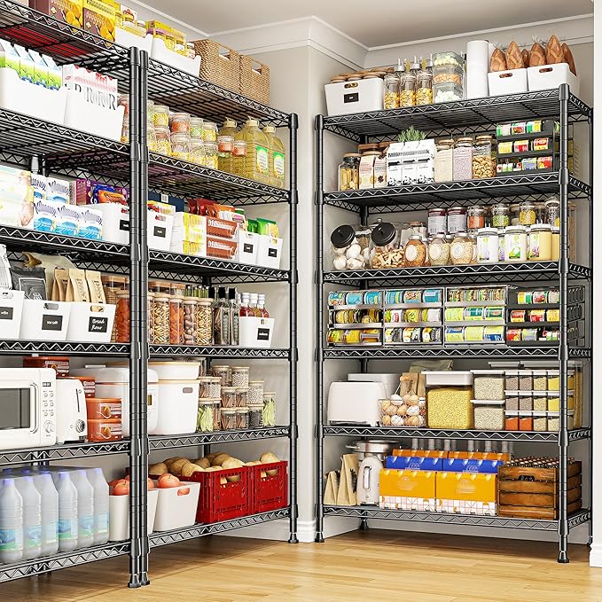 REIBII 71" H Metal Shelves 6 Tier Storage Shelves 1200LBS Adjustable Shelving Units and Wire Shelving Unit Storage Rack Shelf Metal Shelving, 71" H x 29" W x 14" D