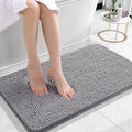 OLANLY Bathroom Rugs 24x16, Extra Soft Absorbent Chenille Bath Rugs, Rubber Backing Quick Dry, Machine Washable Bath Mats for Bathroom Floor, Tub and Shower, Home Decor Accessories, Grey