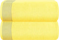 Belizzi Home Cotton 2 Pack Oversized Bath Sheet 35 x 70, Large Bath Sheet, Ultra Absorbent, Compact, Eco-Friendly and 100% Recyclable, Quick Drying and Lightweight Towel - Lime Yellow