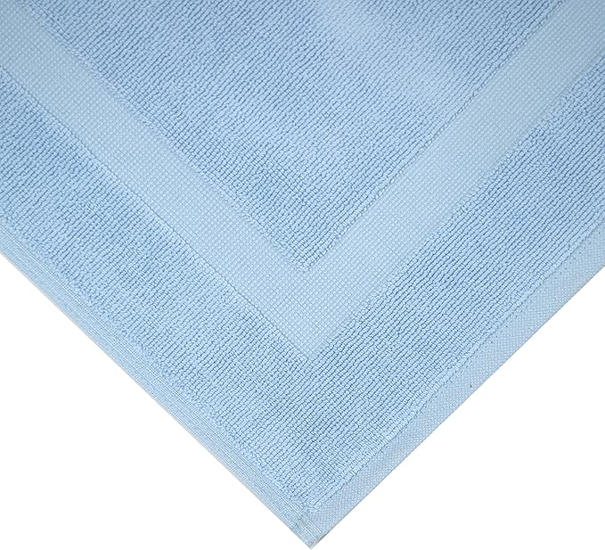 Bumble Towels Bliss Luxury 2 Pack Banded Bath Mats - 22" x 34" - Premium Quality Bath Mat Set - 1000 GSM - Soft Combed Cotton, Absorbent (Sky Blue)