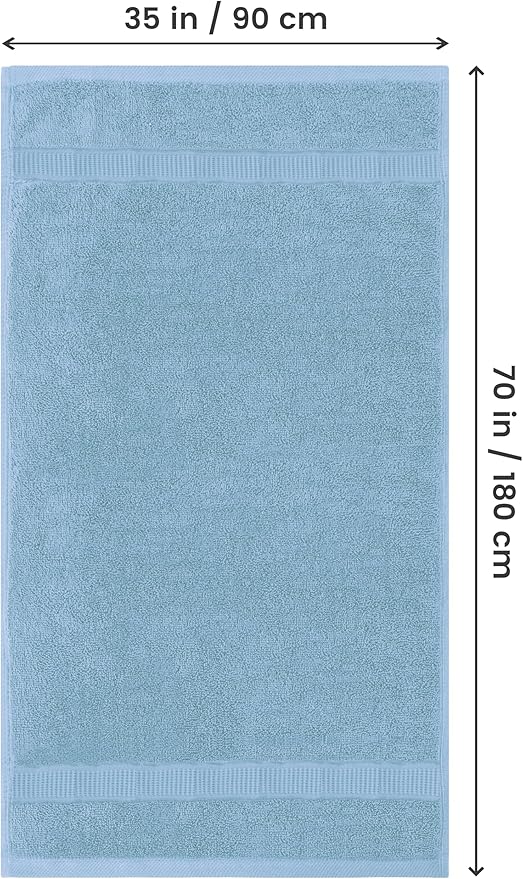 Utopia Towels Luxurious Jumbo Bath Sheet 2 Piece, 600 GSM, 35 by 70 Inches, 100% Ring Spun Cotton, Highly Absorbent and Quick Dry Extra Large Bath Towel, Super Soft Towel, Sky Blue