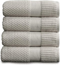 NY Loft 100% Cotton Bath Towel Set of 4 | Grey Towels | Oeko-TEX® Standard 100 | Soft & Absorbent, Quick-Dry Bath Towels | 30" x 52" | | Trinity Collection - Quiet Grey