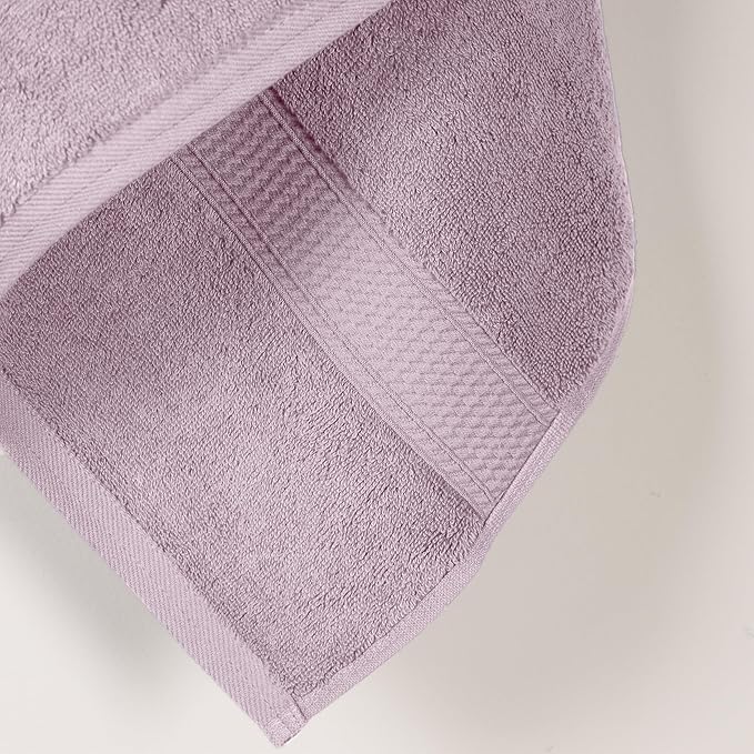 Superior Egyptian Cotton Pile Bath Towel Set of 2, Ultra Soft Luxury Towels, Thick Plush Essentials, Absorbent Heavyweight, Guest Bath, Hotel, Spa, Home Bathroom, Shower Basics, Purple