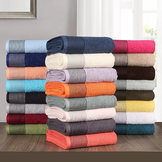 Belizzi Home 100% Cotton Ultra Soft 6 Pack Towel Set, Contains 2 Bath Towels 28x55 inchs, 2 Hand Towels 16x24 inchs & 2 Washcloths 12x12 inchs, Compact Lightweight & Highly Absorbant - Burgundy