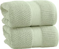 NY Loft 100% Cotton 2 Pack Bath Sheet Towel Set | Extra Large Bath Towel Set of 2 | Absorbent & Quick-Dry Oversize Bath Towels | Textured and Durable Cotton | Oeko-Tex Standard 100 | Sage Green