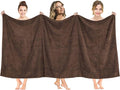 American Soft Linen Oversized Bath Sheet 40x80 Extra Large for Bathroom, 600 GSM 100% Cotton Turkish Jumbo Bathsheet Towels for Adults, Brown Bath Sheet