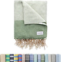 Oversized Turkish Beach Towel, Diamond Dobby Sage - 37'' x 67'' - Super Soft & Lightweight | Quick Dry Sand Free Travel Towels for Beach or Bath | Gifts