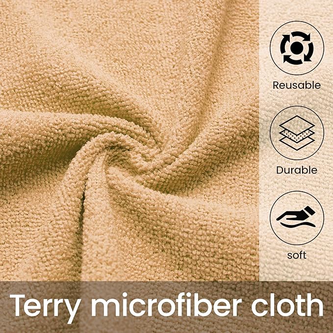Greenfound Microfiber Cleaning Cloth Roll -80 Pack, 11.5x11.5, Tear Away Towels, Reusable and Washable Rags, Orange