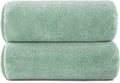 POLYTE Ring Spun Microfiber Oversize Quick Dry Lint Free Bath Towel, 60 x 30 in, Pack of 2 (Green)
