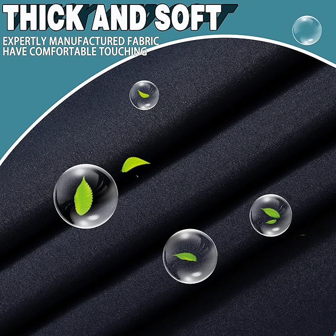 Conbo Mio No Hook Shower Curtain with Snap in Liner Set, Hotel Luxury Black Fabric Shower Curtains for Bathroom with See Through Top Window, Washable, Waterproof 71W x 74H