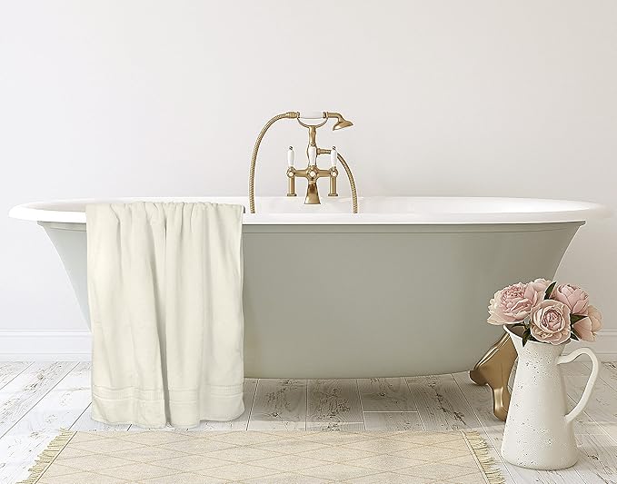 Utopia Towels Luxurious Jumbo Bath Sheet 2 Piece, 600 GSM, 35 by 70 Inches, 100% Ring Spun Cotton, Highly Absorbent and Quick Dry Extra Large Bath Towel, Super SoftTowel, Ivory