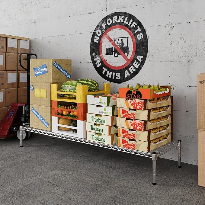 18" Deep x 60" Wide x 8" Height Wire Shelving Kit | 1-Tier | NSF Commercial Storage Rack Unit