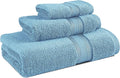 LANE LINEN Luxury Bath Towels Set - 3 Piece 100% Cotton Bathroom Towels, Quick Dry, Extra Aborbent, Super Soft Towels Set 1 Hand Towel, 1 Wash Cloths, 1 Bath Towel, Blue