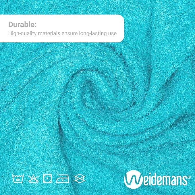 100% Cotton Washcloths Set 13” x 13” | Teal Blue(Turquoise) Towels | Set of 6 Ultra Soft and Highly Absorbent Washcloths Set for Bathroom, Gym, Spa | Machine Washable Face Towel